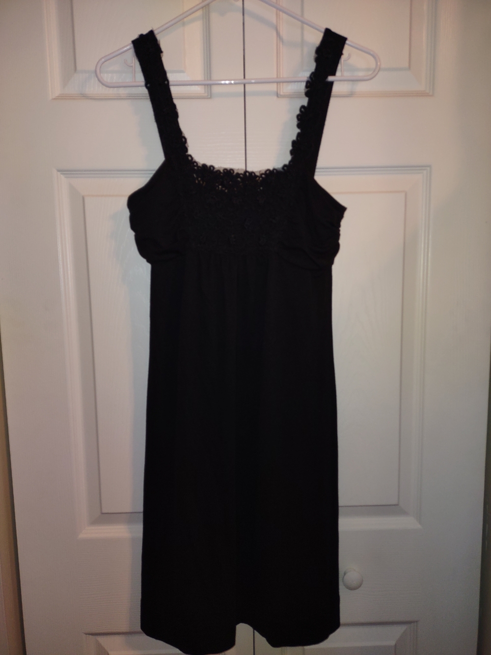Elle Black Lace-Detail Midi Dress